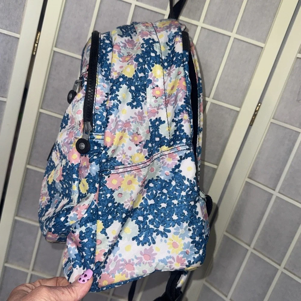 Kipling City Pack Small Backpack Travel School Day Trip Flower Art Bookbag